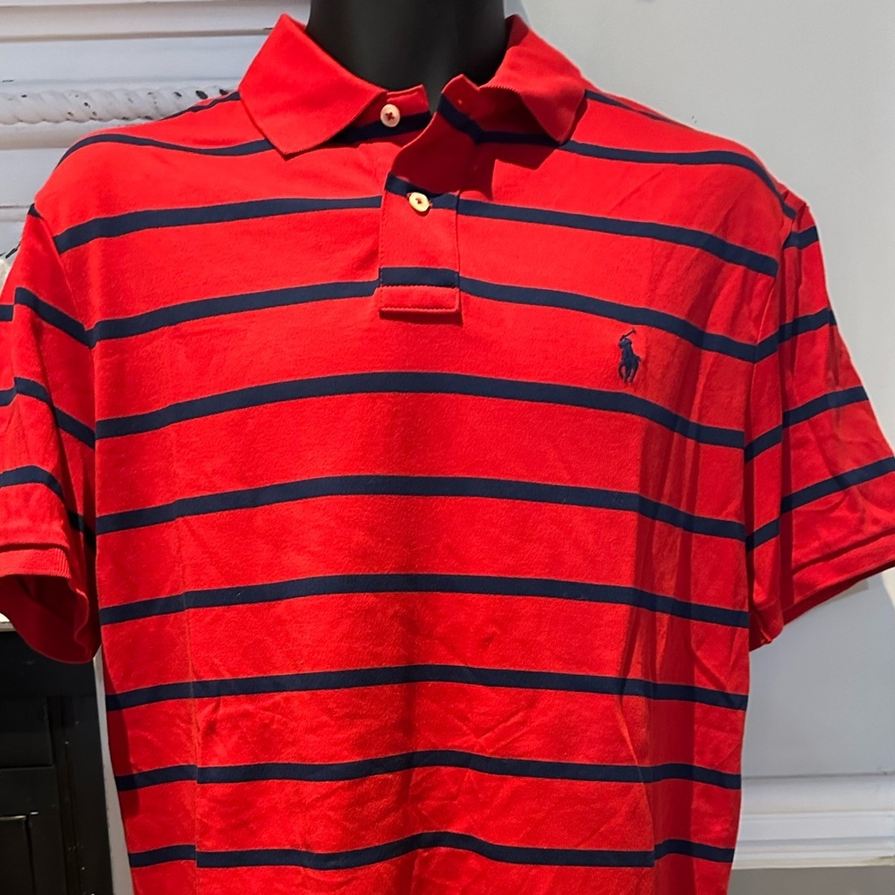 Polo by Ralph Lauren Red and Blue Striped Polo Shirt